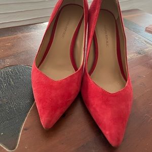 Banana Republic Suede Red Toe Pointed Pumps